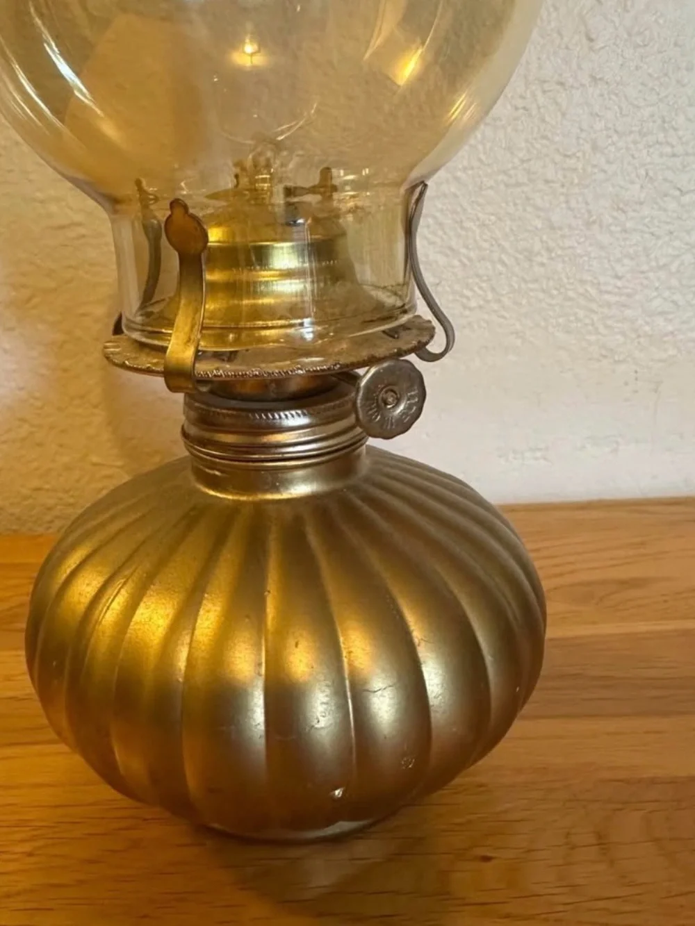 Vintage Oil Glass-Gold Lamp - Gold Decorative Home Accent